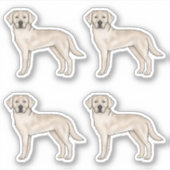 Cream Labrador Retriever Niedlicher Cartoon Labrad Aufkleber (Vorderseite)