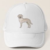 Cream Labrador Retriever Niedlicher Cartoon Labrad Truckerkappe (Vorderseite)