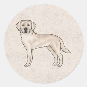Cream Labrador Retriever Süßer Lab Hund Steht Auf Runder Aufkleber