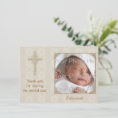 Cream Lace2 Religiöse Fotokarte Dankeskarte (Stehend Vorderseite)