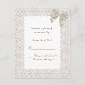 Cream Lace Heart UAWG RSVP Karte