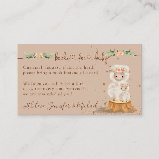 Cream Lamb Sheep New Mommy Books for Baby Begleitkarte (Vorderseite)