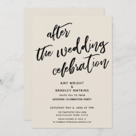 Cream Lässig nach der Hochzeitsfeier Einladung