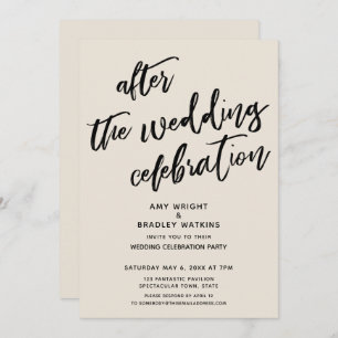Cream Lässig nach der Hochzeitsfeier Einladung