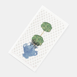 Cream Lattice Topiary Ginger Jar Serviette