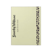 Cream Leopard Personalisiert Notepad Notizblock (Rotiert)
