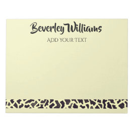 Cream Leopard Personalisiert Notepad Notizblock