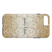 Cream Leopard Print Glitzy Gold Sparkone Case-Mate iPhone Hülle (Rückseite (Horizontal))