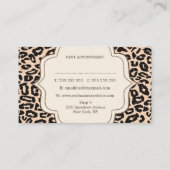 Cream Leopard Print Hair Stylist Terminkarten Terminkarte (Rückseite)