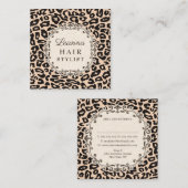 Cream Leopard Print Hair Stylist Terminkarten Terminkarte (Vorne/Hinten)