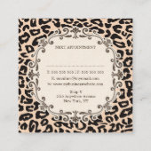 Cream Leopard Print Hair Stylist Terminkarten Terminkarte (Rückseite)