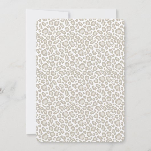 Cream Leopard Print Wedding Einladung (Rückseite)