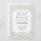 Cream Leopard Print Wedding Einladung (Vorderseite)