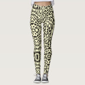 Cream Leopard Safari Print Leggings (Vorderseite)