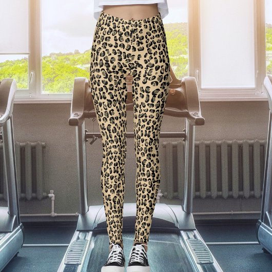 Cream Leopard Safari Print Leggings