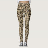 Cream Leopard Safari Print Leggings (Vorderseite)