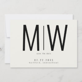 Cream Lg. Monogram Wedding Save the Date II