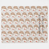Cream Life is better with a hedgehog Fleecedecke (Vorderseite (Horizontal))