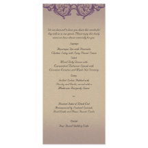 Cream Lila Vintag Posh Wedding Menu