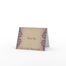 Cream Lila Vintag Scroll Posh Wedding Danke