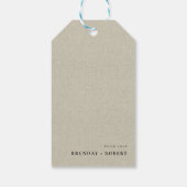 Cream linen Simple Script Begrüßungsgeschenk-Tag Geschenkanhänger (Rückseite)