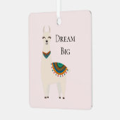 Cream Llama Ornament Aus Metall (Vorderseite links)