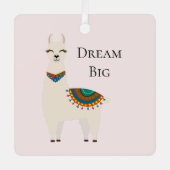 Cream Llama Ornament Aus Metall (Vorderseite)