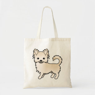 Cream Long Coat Chihuahua Niedlich Cartoon Dog Tragetasche