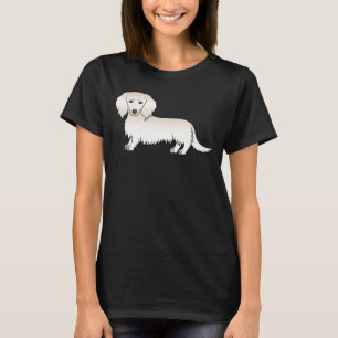 Cream Long Hair Dachshund Süßer Cartoon-Hund T-Shirt