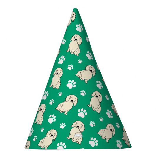 Cream Long-haired Dachshund Partyhütchen (Rechts)