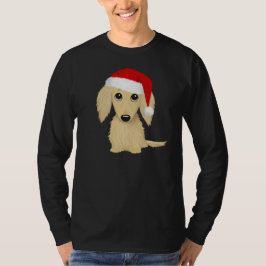 Cream Longhahaarige Dackel Weihnachten T-Shirt