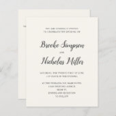 Cream LOW COST Einfache handgeschriebene Minimale  (Vorne/Hinten)