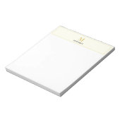 Cream Luxus-Serif-Personalisiertes Monogramm Notizblock (Rotiert)