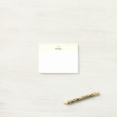 Cream Luxus Serif Personalisiertes Monogramm Post-it Klebezettel (Auf Schreibtisch)