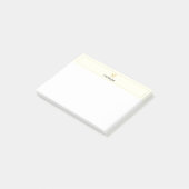 Cream Luxus Serif Personalisiertes Monogramm Post-it Klebezettel (angewinkelt)