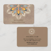 Cream Mandala Holistic Lotus Floral Zen Yoga Visitenkarte (Vorne/Hinten)