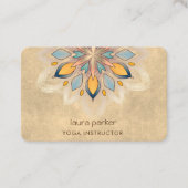 Cream Mandala Holistic Lotus Floral Zen Yoga Visitenkarte (Vorderseite)