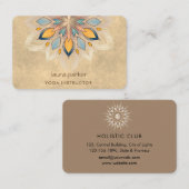 Cream Mandala Holistic Lotus Floral Zen Yoga Visitenkarte (Vorne/Hinten)