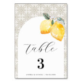 Cream Mediterrane Tile Spanische Hochzeit Tischnummer (Vorderseite)