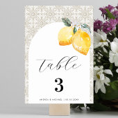 Cream Mediterrane Tile Spanische Hochzeit Tischnummer