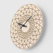 Cream Metallic Circle Pattern Acrylic Wall Clock Große Wanduhr (Winkel)