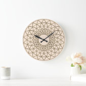 Cream Metallic Circle Pattern Acrylic Wall Clock Große Wanduhr (Zuhause)