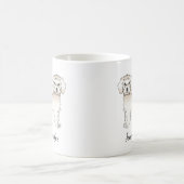 Cream Mini Goldendoodle Cartoon Dog & Name Kaffeetasse (Mittel)