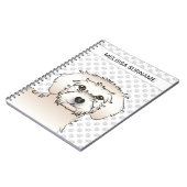 Cream Mini Goldendoodle Cartoon Dog & Text Notizblock (Linke Seite)