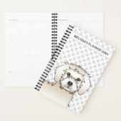 Cream Mini Goldendoodle Cartoon Dog & Text Planer (Anzeige)