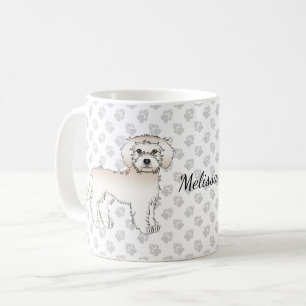 Cream Mini Goldendoodle Cartoon-Hund & Name Kaffeetasse