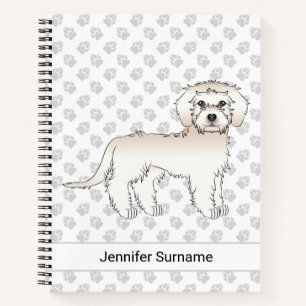 Cream Mini Goldendoodle Cartoon-Hund & Text Notizblock