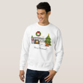 Cream Mini Goldendoodle - Festlicher Weihnachtsrau Sweatshirt (Vorne ganz)