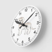 Cream Mini Goldendoodle Niedlicher Cartoon Dog Runde Wanduhr (Winkel)