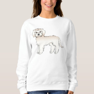 Cream Mini Goldendoodle Niedlicher Cartoon Dog Sweatshirt